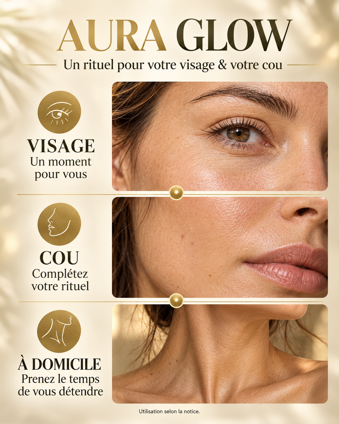AURA GLOW : un rituel pour le visage et le cou, à domicile