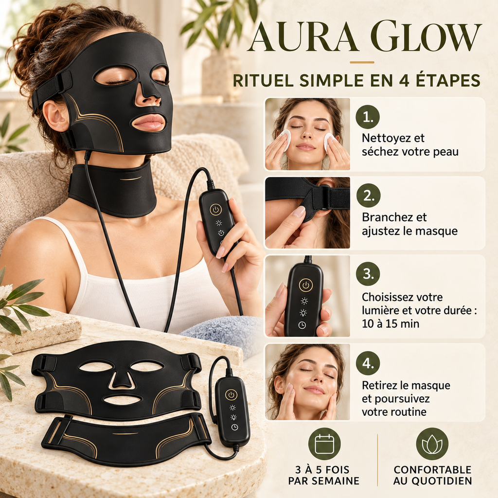 AURA GLOW™ – Masque LED visage & cou